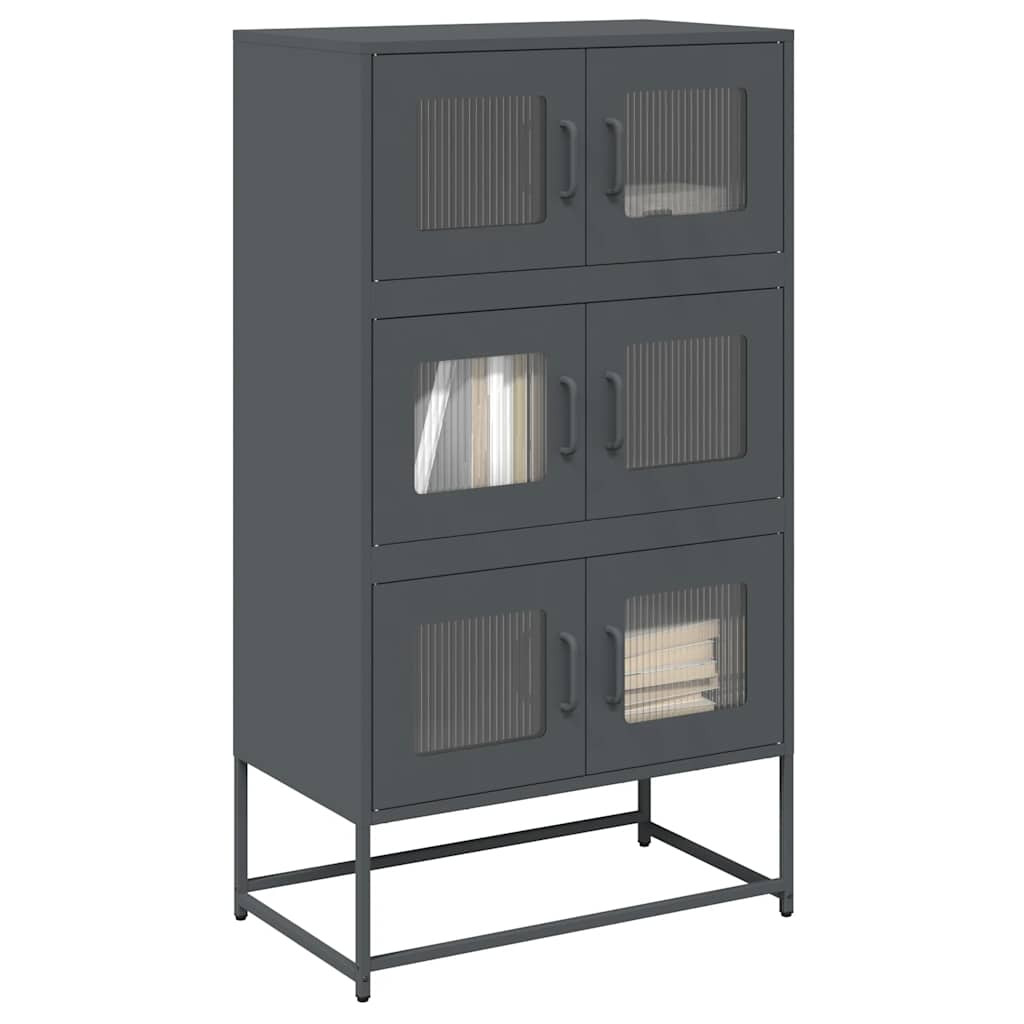 vidaXL Highboard Anthrazit 68x39x123 cm Stahl