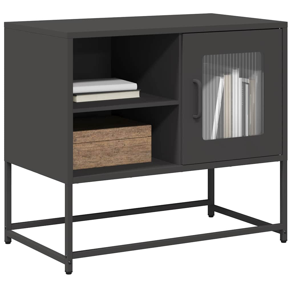 vidaXL TV-Schrank Schwarz 68x39x60,5 cm Stahl
