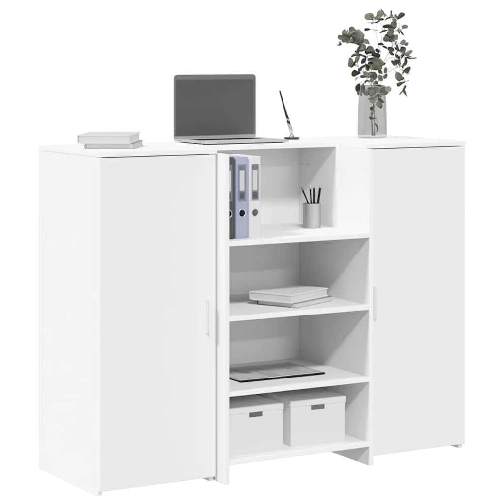 vidaXL Empfangstheke Weiß 135x50x103,5 cm Holzwerkstoff