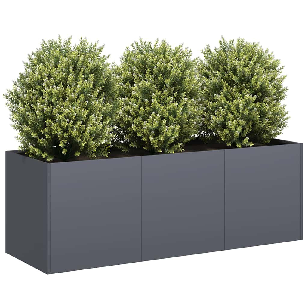 vidaXL Pflanzgefäß Anthrazit 120 x 40 x 40 cm Kaltgewalzter Stahl