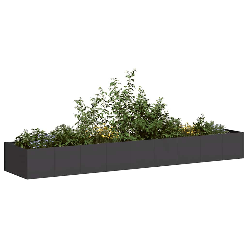 vidaXL Pflanzkübel Schwarz 360x80x40 cm Stahl