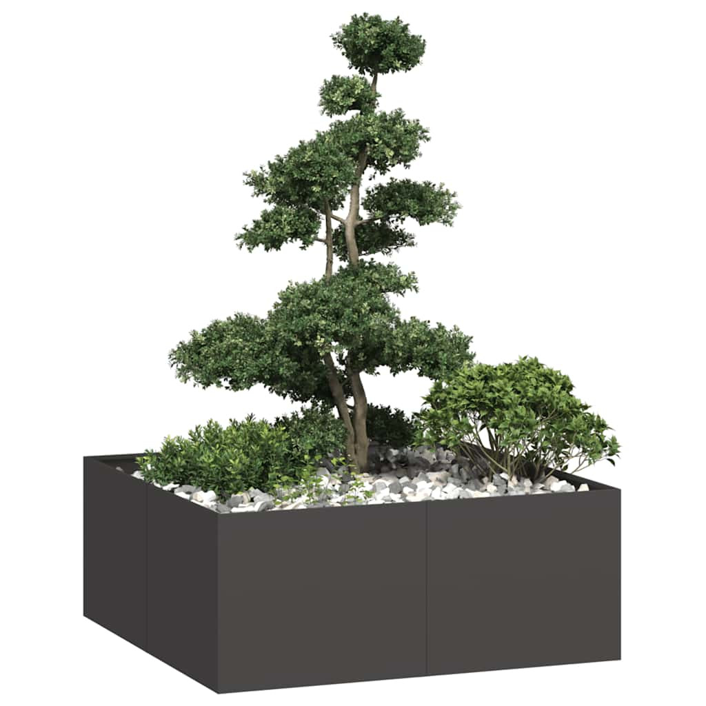 vidaXL Pflanzkübel Schwarz 100x100x40 cm Stahl