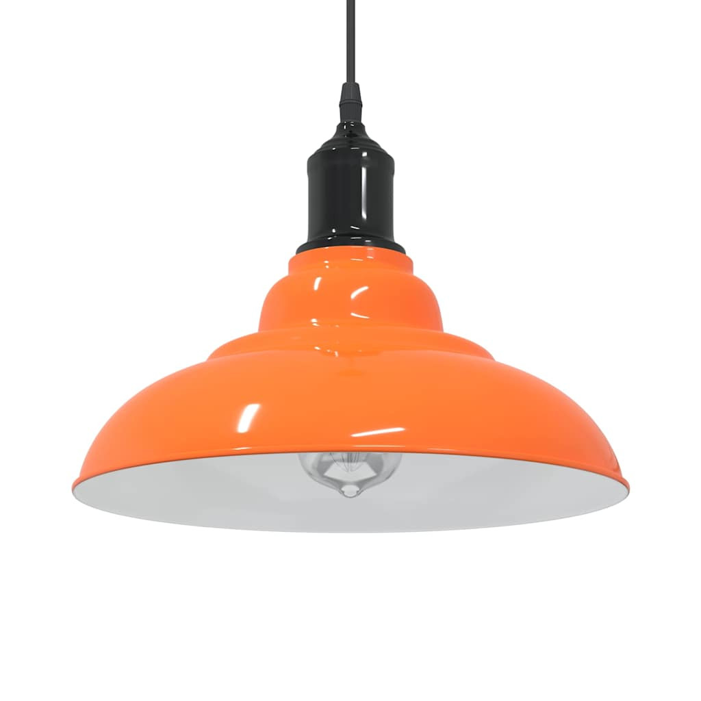 vidaXL Pendelleuchte Höhenverstellbar E27 Orange Glänzend Ø31cm Metall