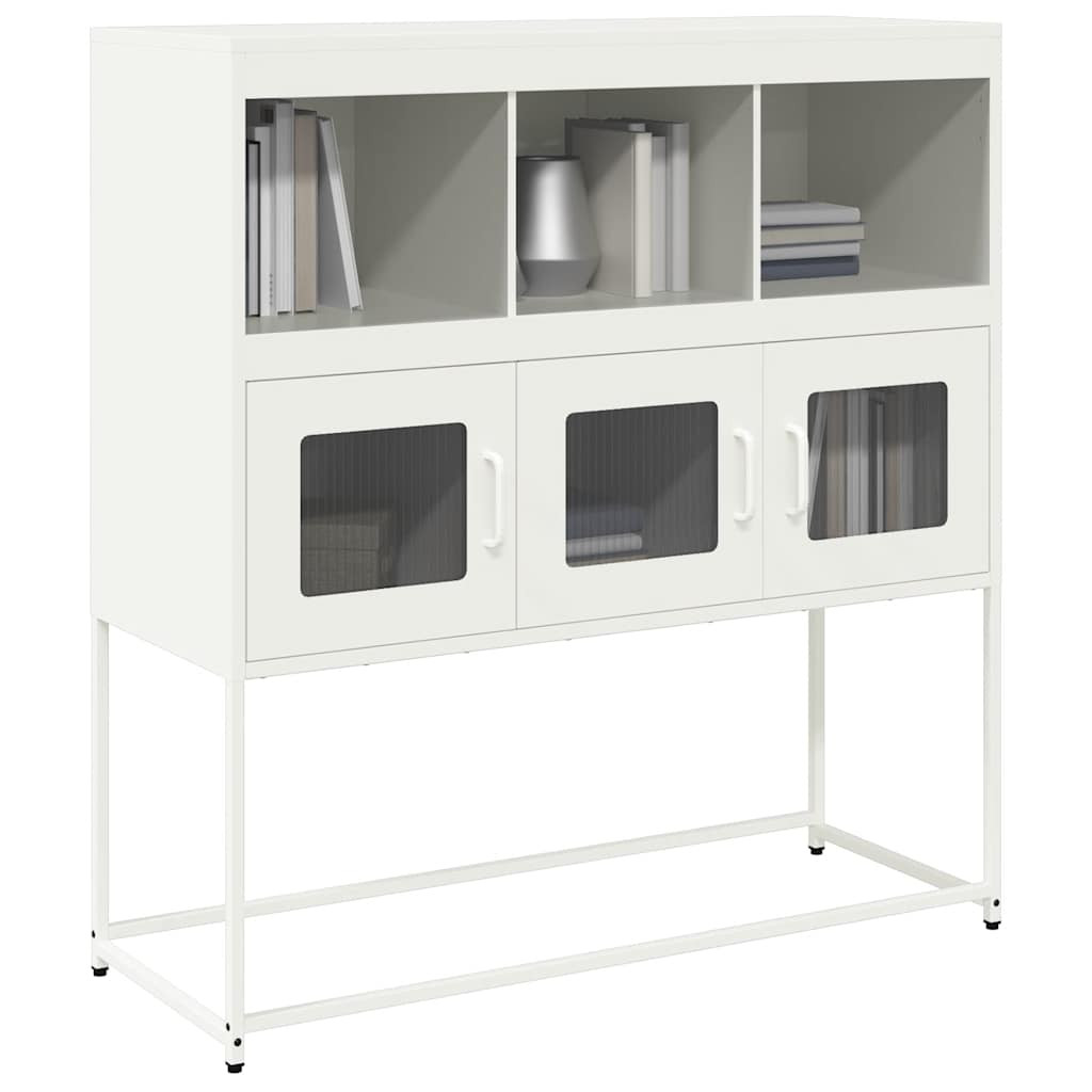 vidaXL Sideboard Weiß 100,5x39x107 cm Kaltgewalzter Stahl