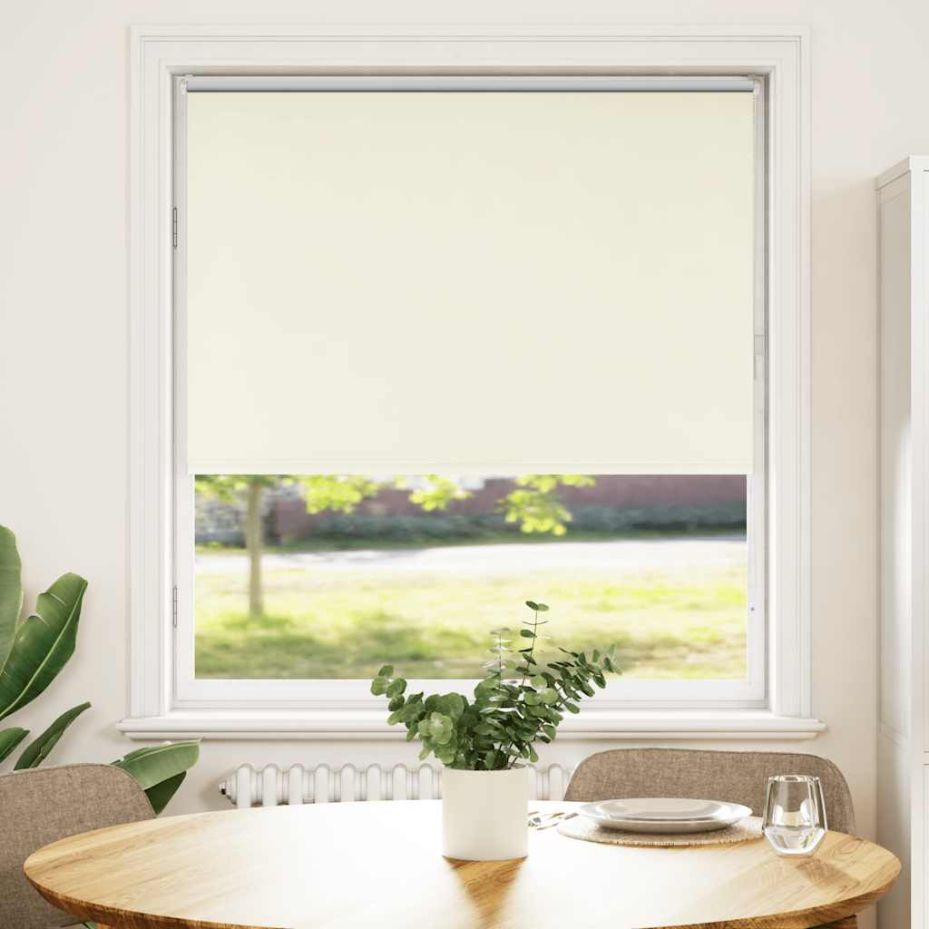 vidaXL Verdunkelungsrollo Cremeweiß 95x130cm Stoffbreite 90,7 cm