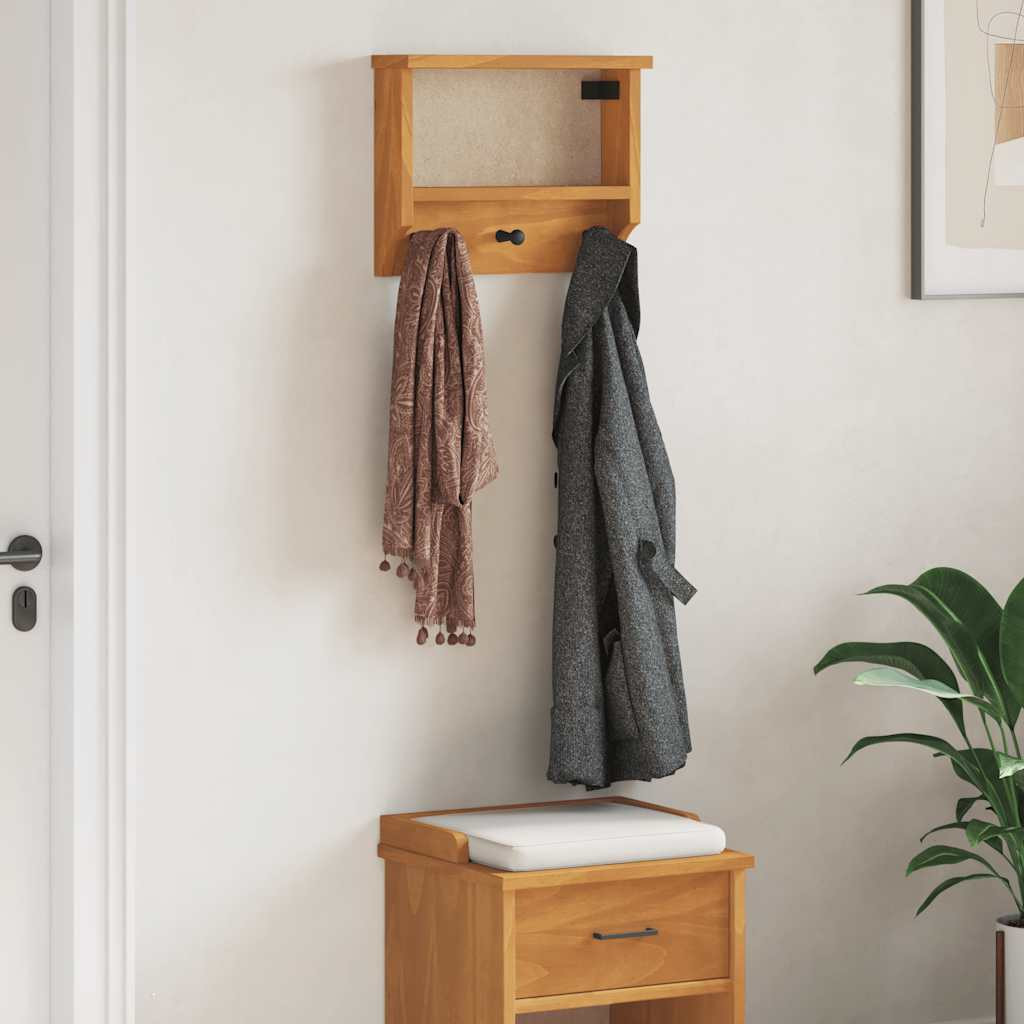 vidaXL Wandgarderobe SANDNES 45x12x35 cm Massivholz Kiefer