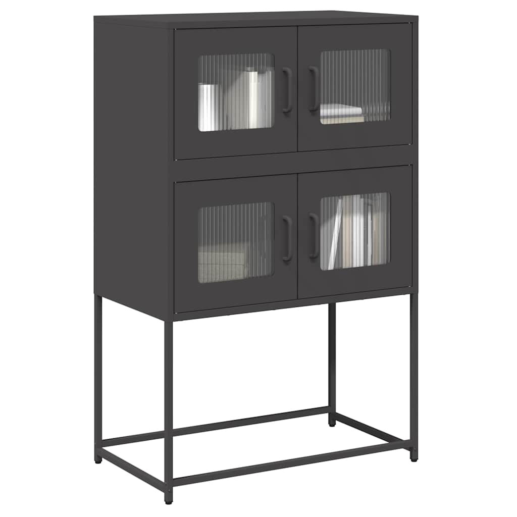 vidaXL Highboard Schwarz 68x39x107 cm Stahl