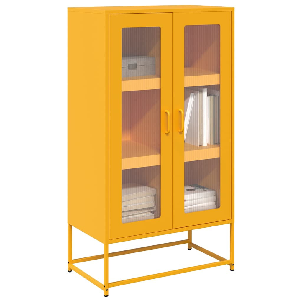 vidaXL Highboard Senfgelb 68x39x123 cm Stahl