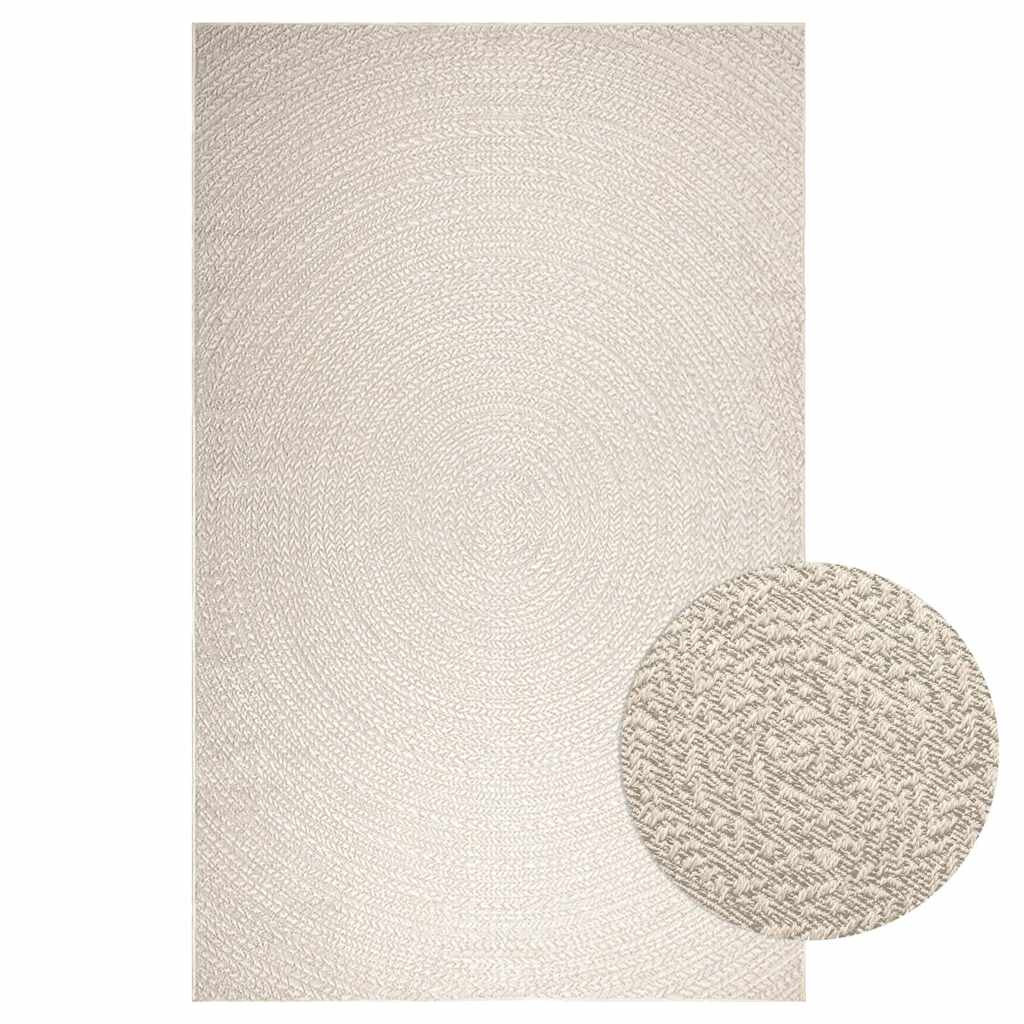 vidaXL Teppich ZIZUR Creme 200x290 cm Jute-Optik Indoor und Outdoor