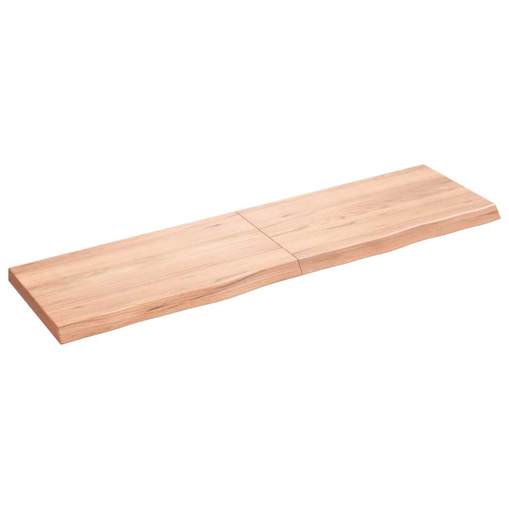 vidaXL Tischplatte Hellbraun 180x50x(2-6)cm Massivholz Eiche Behandelt