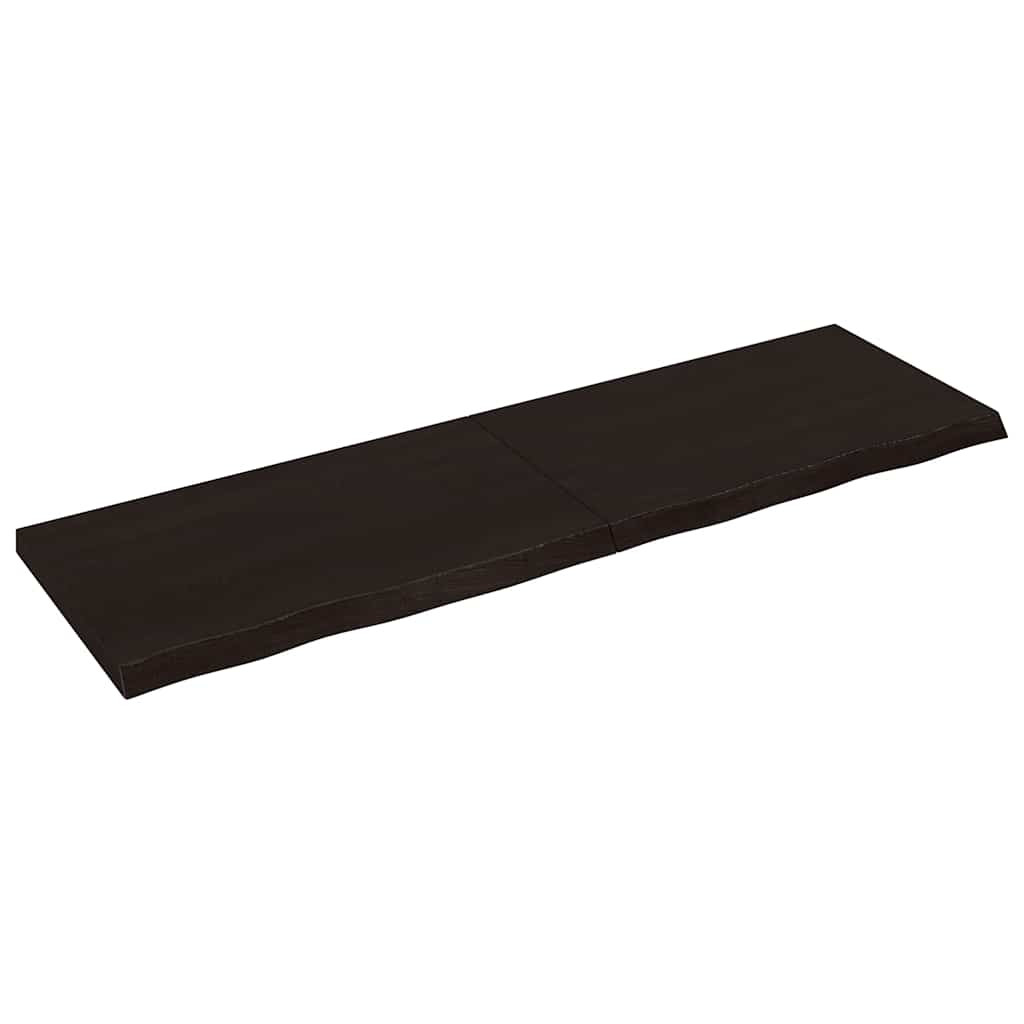 vidaXL Tischplatte Dunkelbraun 200x60x(2-6)cm Massivholz Eiche