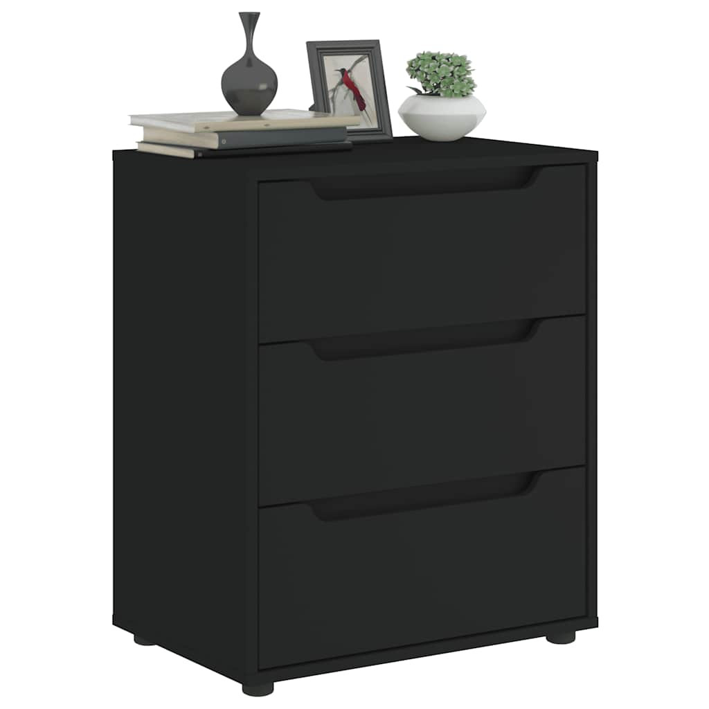 vidaXL Sideboard VISNES Schwarz 60x40x73 cm Holzwerkstoff