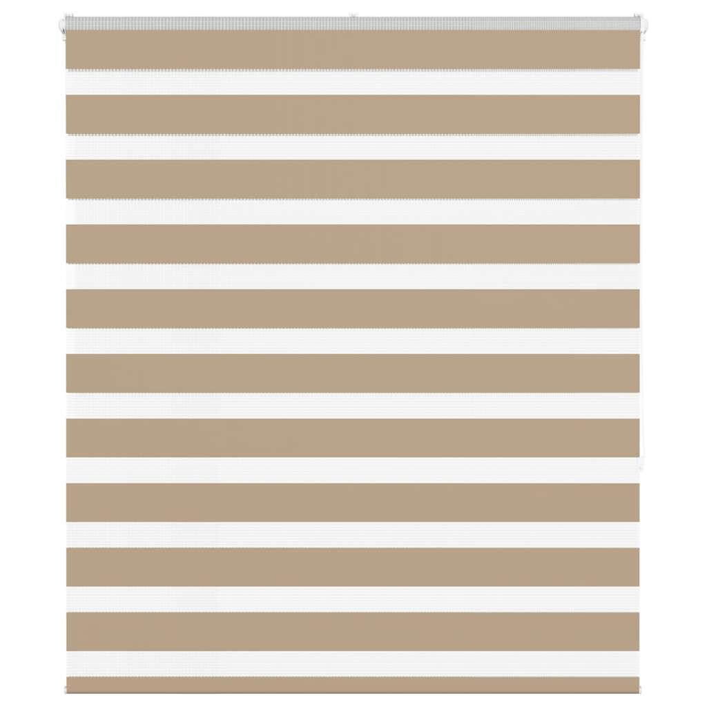 vidaXL Doppelrollo Sandbraun 130x150 cm Stoffbreite 125,9 cm Polyester