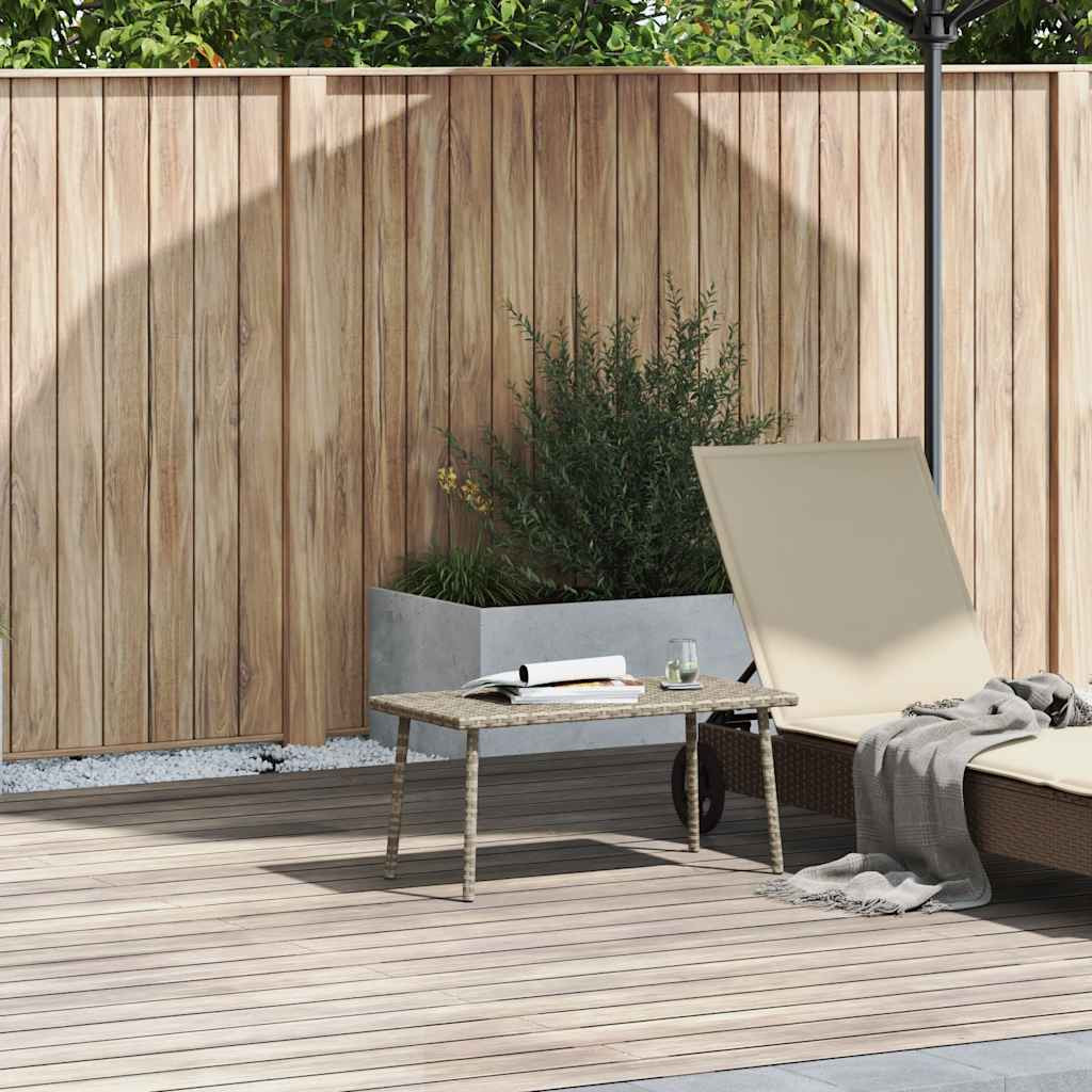 vidaXL Garten-Couchtisch Rechteckig Hellgrau 80x40x37 cm Poly Rattan