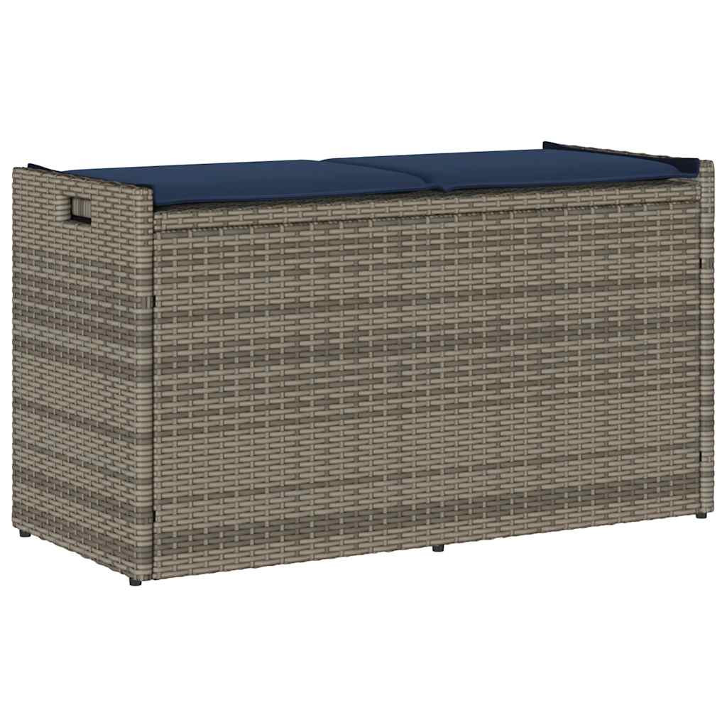 vidaXL Outdoor-Sitzbank mit Stauraum und Kissen Grau 100 cm