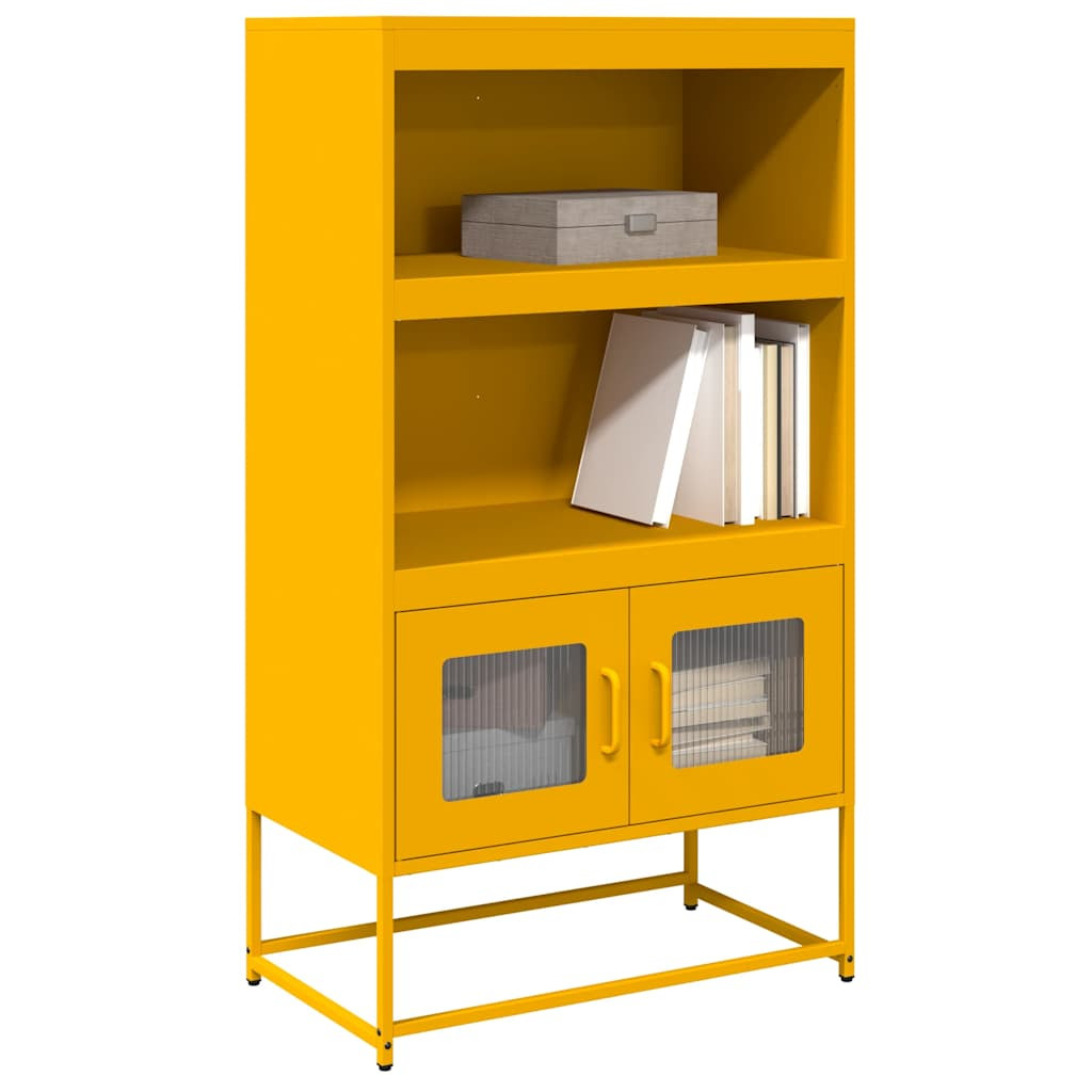 vidaXL Highboard Senfgelb 68x39x123 cm Stahl
