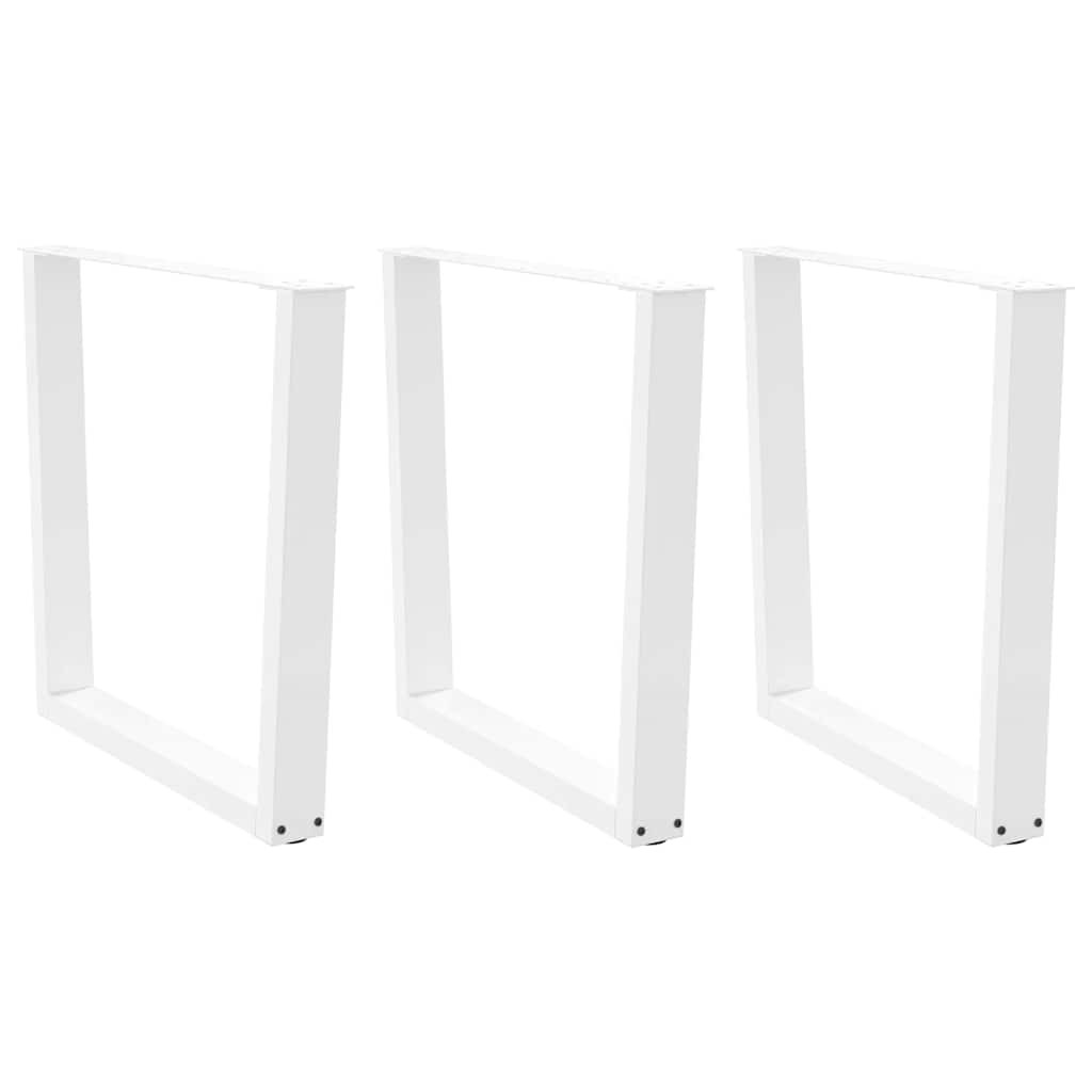 vidaXL Esstischbeine V-Form 3 Stück Weiß 90x(72-73,3) cm Stahl