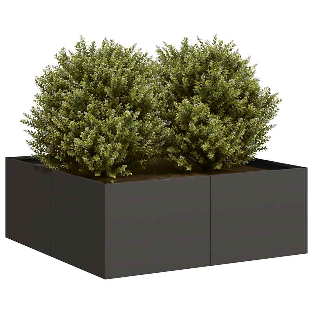 vidaXL Pflanzkübel Schwarz 80x80x30 cm Stahl