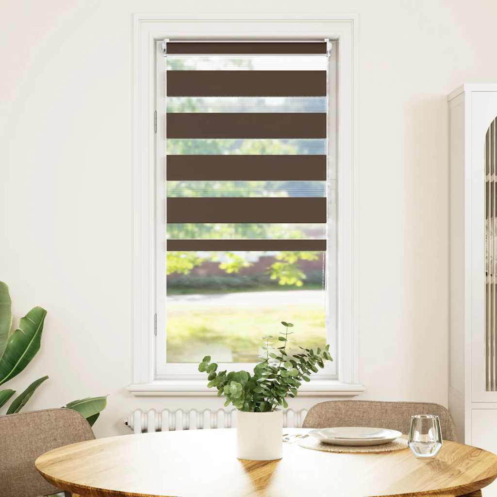 vidaXL Zebra-Rollo 80,9 x 150 cm, Stoffbreite 76,7 cm, Kaffeebraun