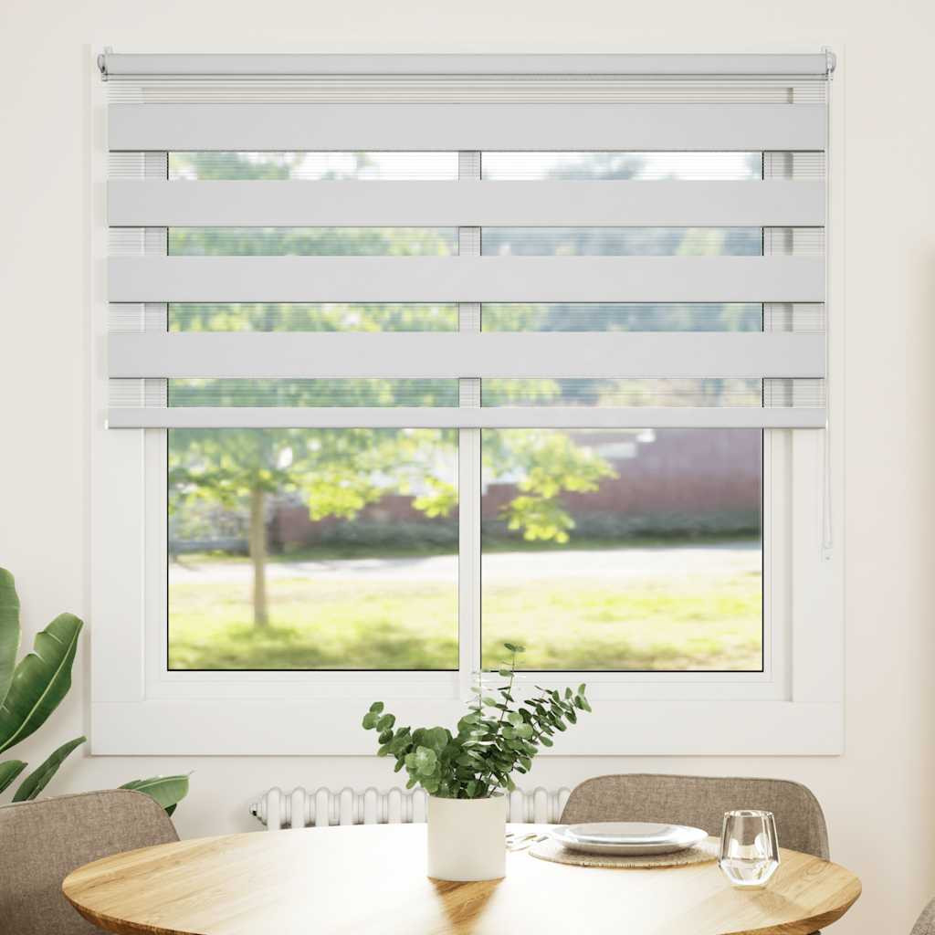 vidaXL Zebra-Rollo 140,9 x 175 cm, Stoffbreite 136,7 cm, Weiß
