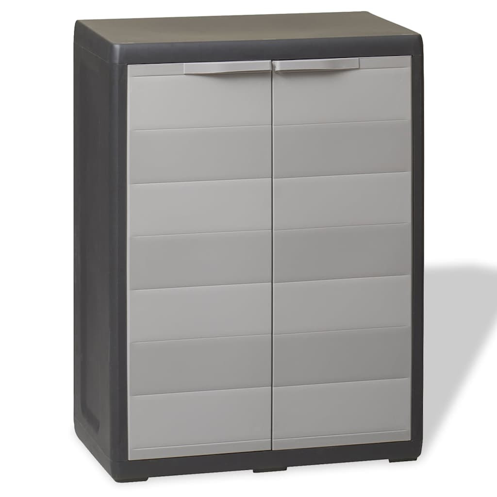 vidaXL Gartenschrank mit 1 Boden Schwarz und Grau