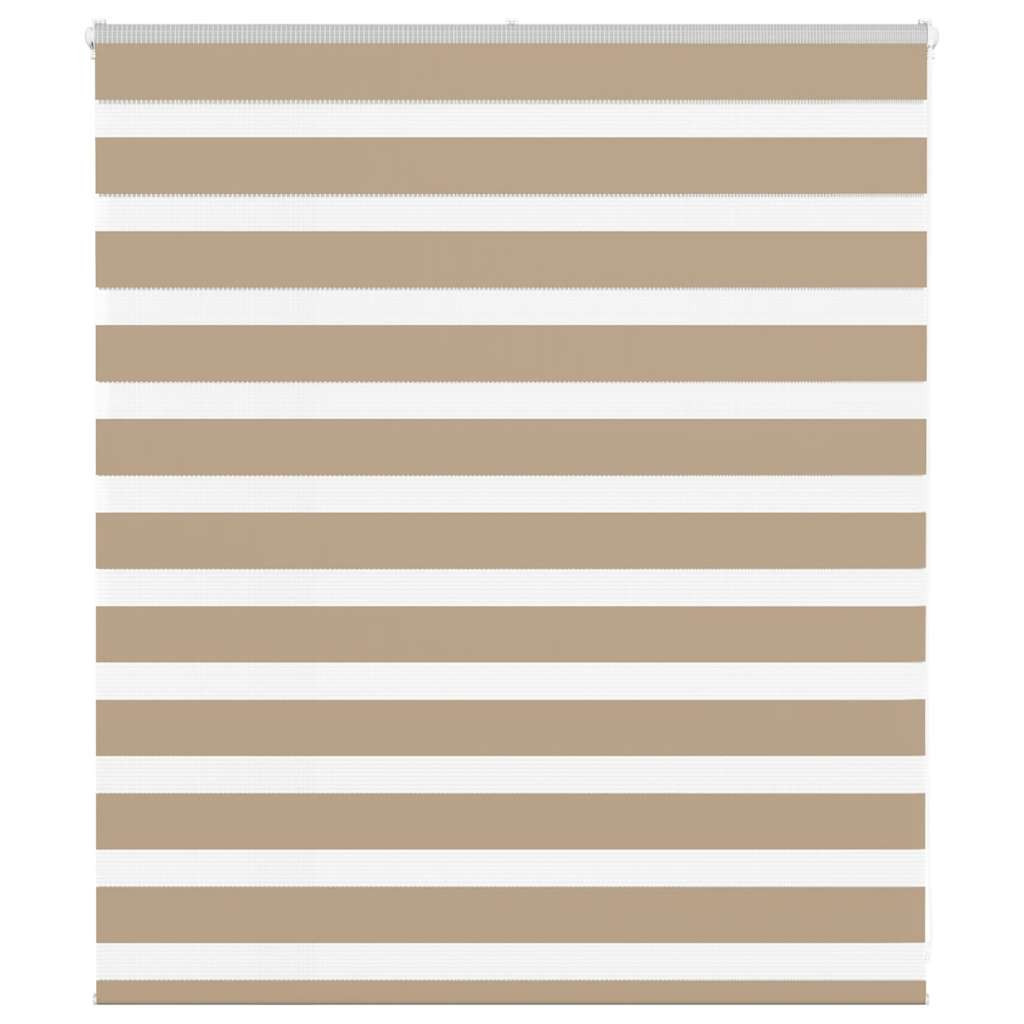 vidaXL Doppelrollo Sandbraun 125x100 cm Stoffbreite 120,9 cm Polyester