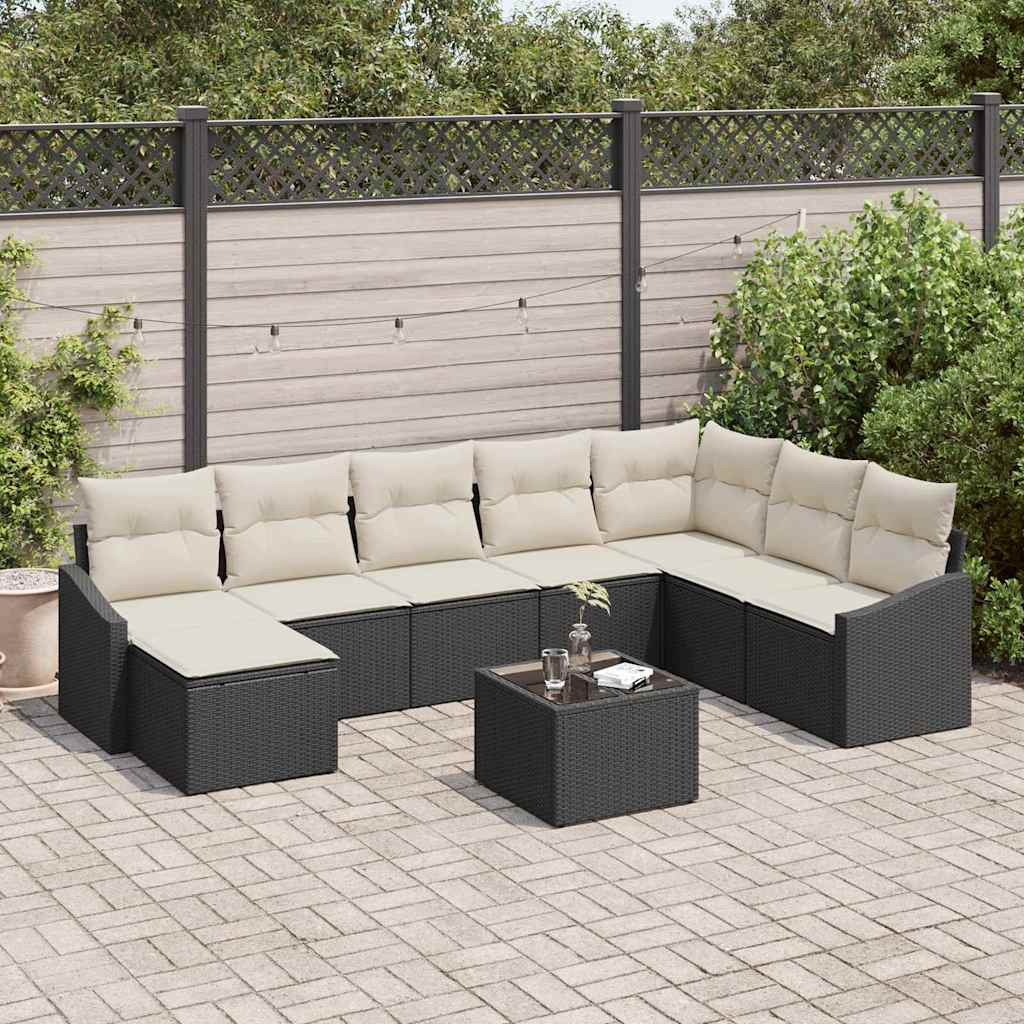vidaXL Gartensofa-set mit Kissen 8 pcs Braun und Creme Poly-Rattan