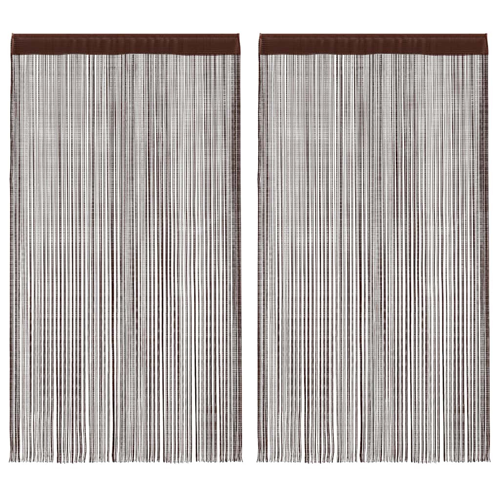 vidaXL Fadenvorhänge 2 Stk. 100 x 250 cm Braun