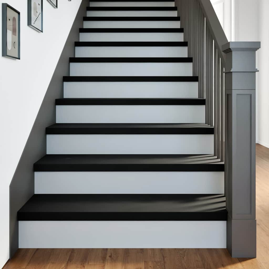 vidaXL Treppenstufen 8 Stk. Braun-Schwarz 90x25x2 cm Massivholz Eiche