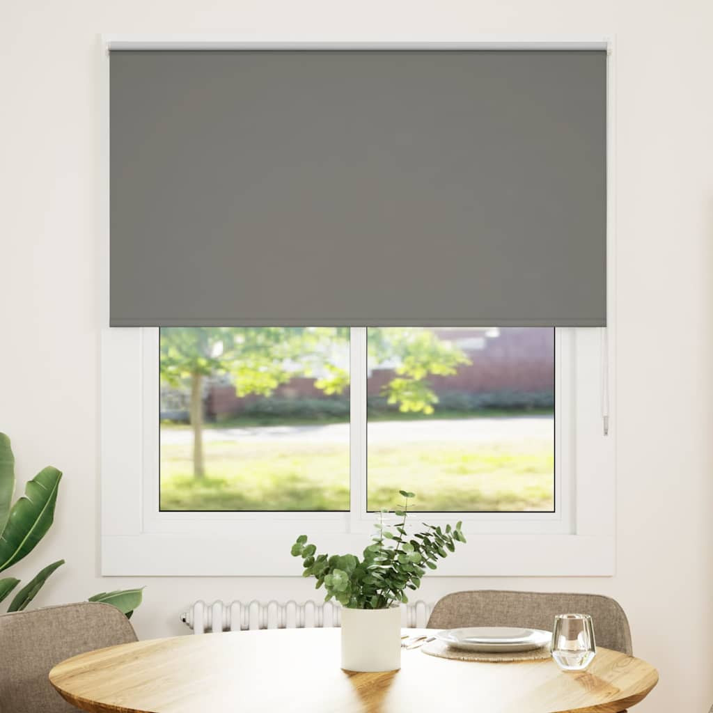 vidaXL Verdunkelungsrollo Grau 125x150cm Stoffbreite 121,6cm Polyester