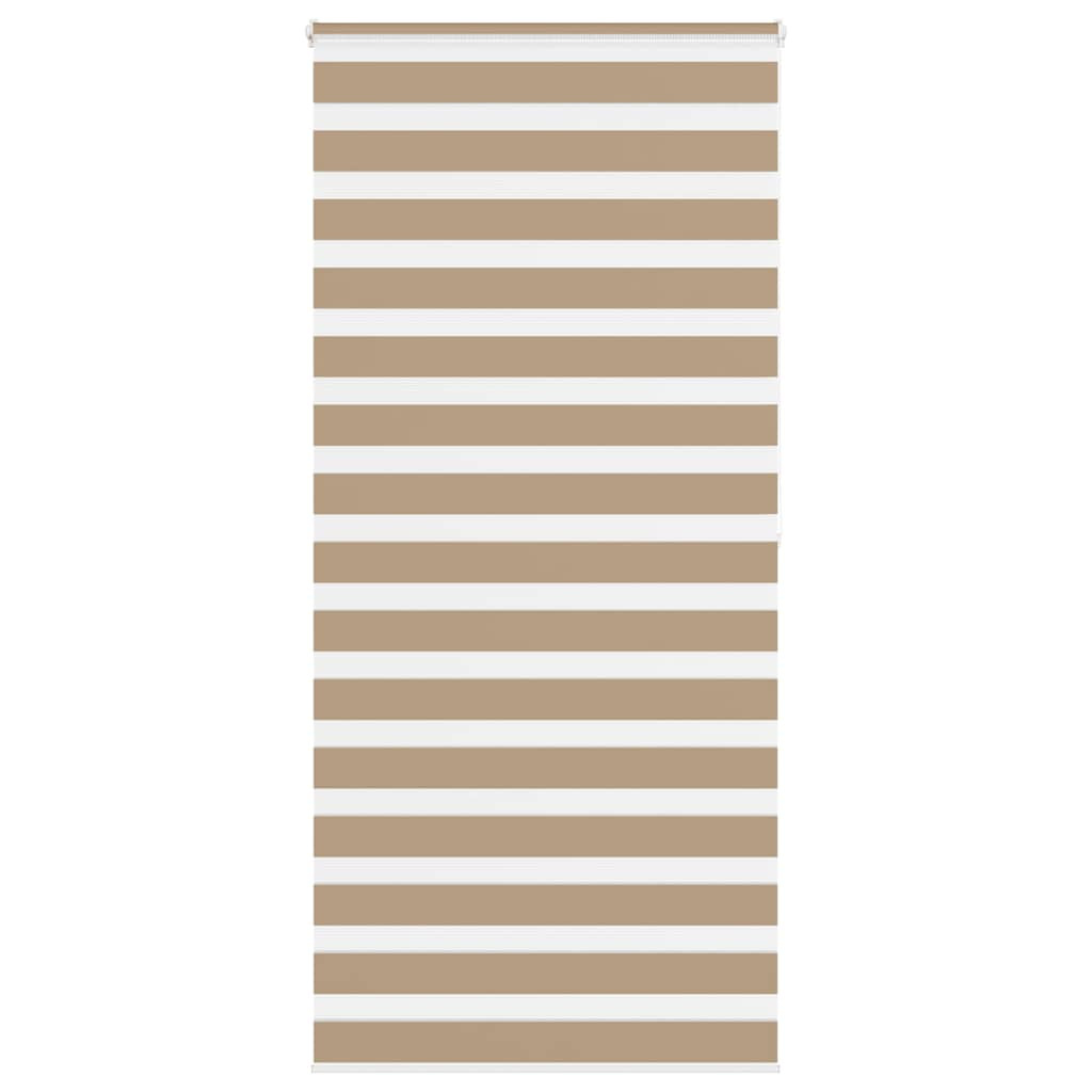 vidaXL Doppelrollo Sandbraun 95x200 cm Stoffbreite 90,9 cm Polyester