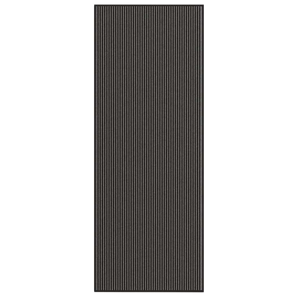 vidaXL Fußmatte Streifen Schwarz und Grau 115x300 cm