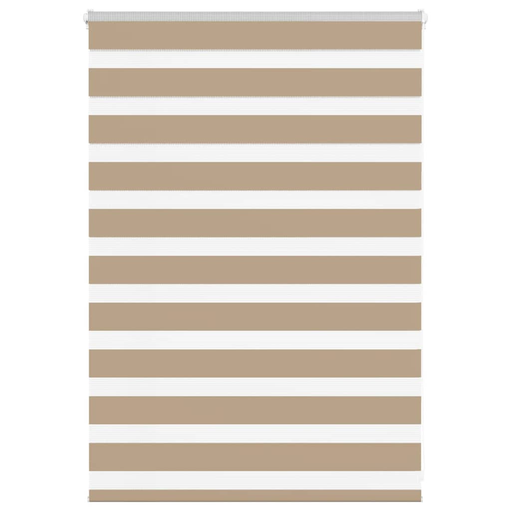 vidaXL Doppelrollo Sandbraun 115x100 cm Stoffbreite 110,9 cm Polyester