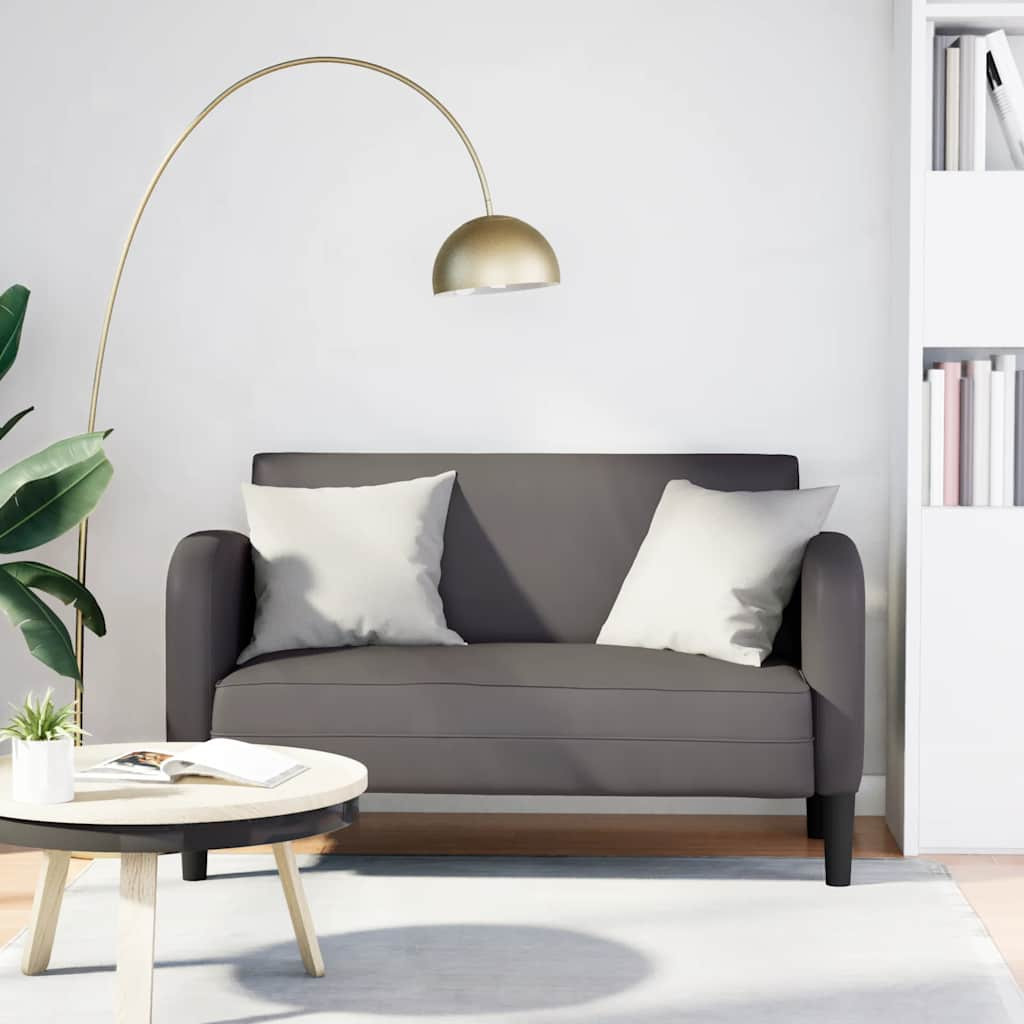 vidaXL Zweisitzer-Sofa Grau 110 cm Kunstleder