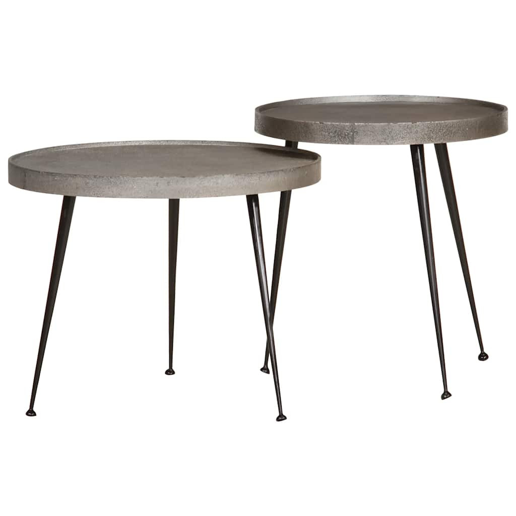 vidaXL Couchtisch 2 Stk. Silbern Holzwerkstoff