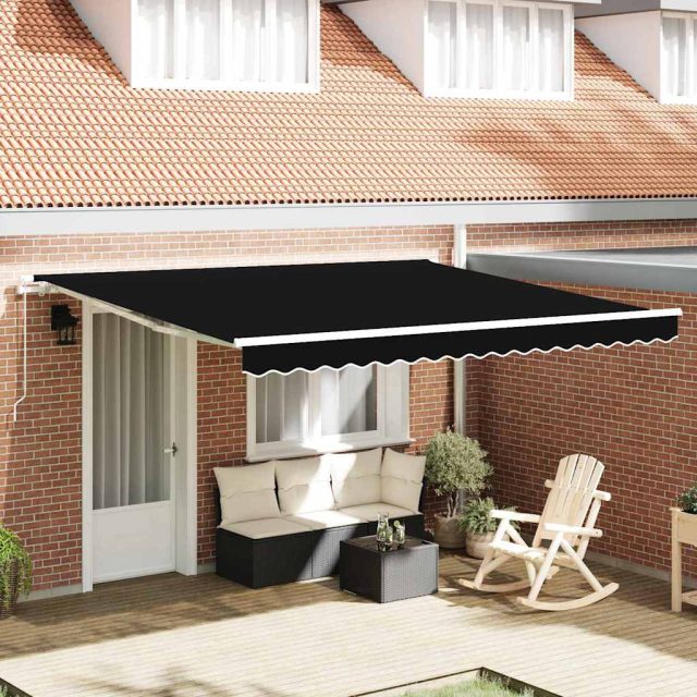 vidaXL Ausziehbare Markise Schwarz 400 x 300 cm