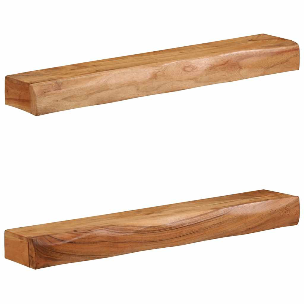 vidaXL Wandregale 2 Stk. 80x17x8 cm Massivholz Akazie