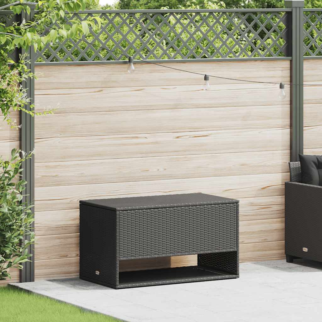 vidaXL Outdoor-Kissenbox Schwarz 100x55x55,5 cm Poly Rattan