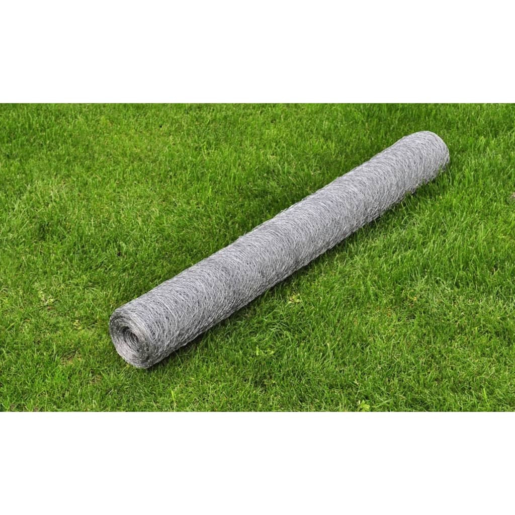 vidaXL Maschendraht Verzinkter Stahl 25x0,5 m Silbern