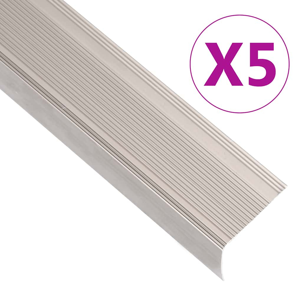 vidaXL Treppenkantenprofile in L-Form 5 Stk. Aluminium 90cm Champagner