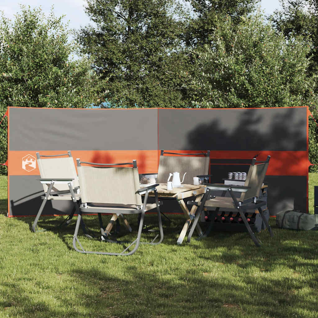 vidaXL Camping-Windschutz Grau und Orange 344x120 cm Wasserdicht