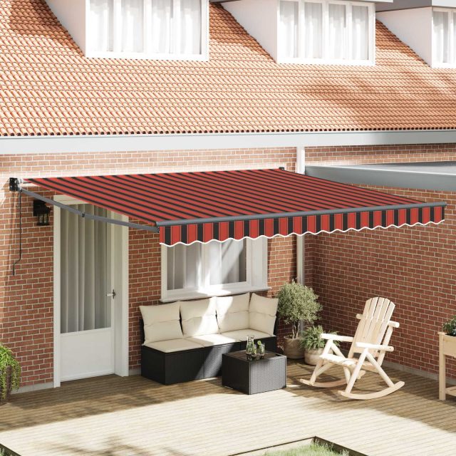 vidaXL Ausziehbare Markise Orange und Braun 400 x 300 cm