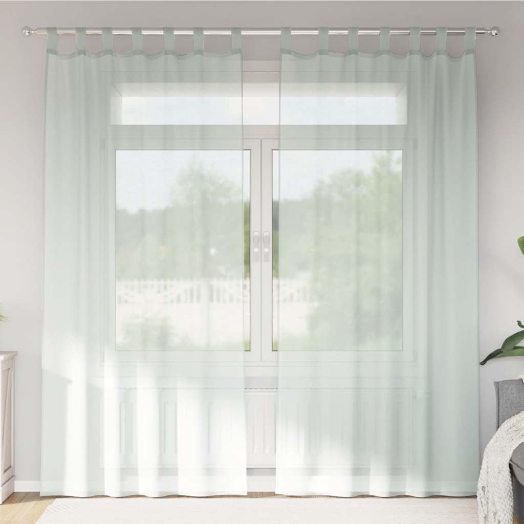 vidaXL Voile Vorhänge mit Schlaufen 2 Stk. Hellgrau 140x225 cm