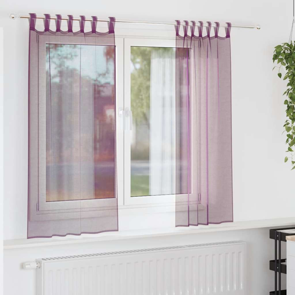 vidaXL Voile Vorhänge mit Schlaufen 2 Stk. Lila 140x140 cm