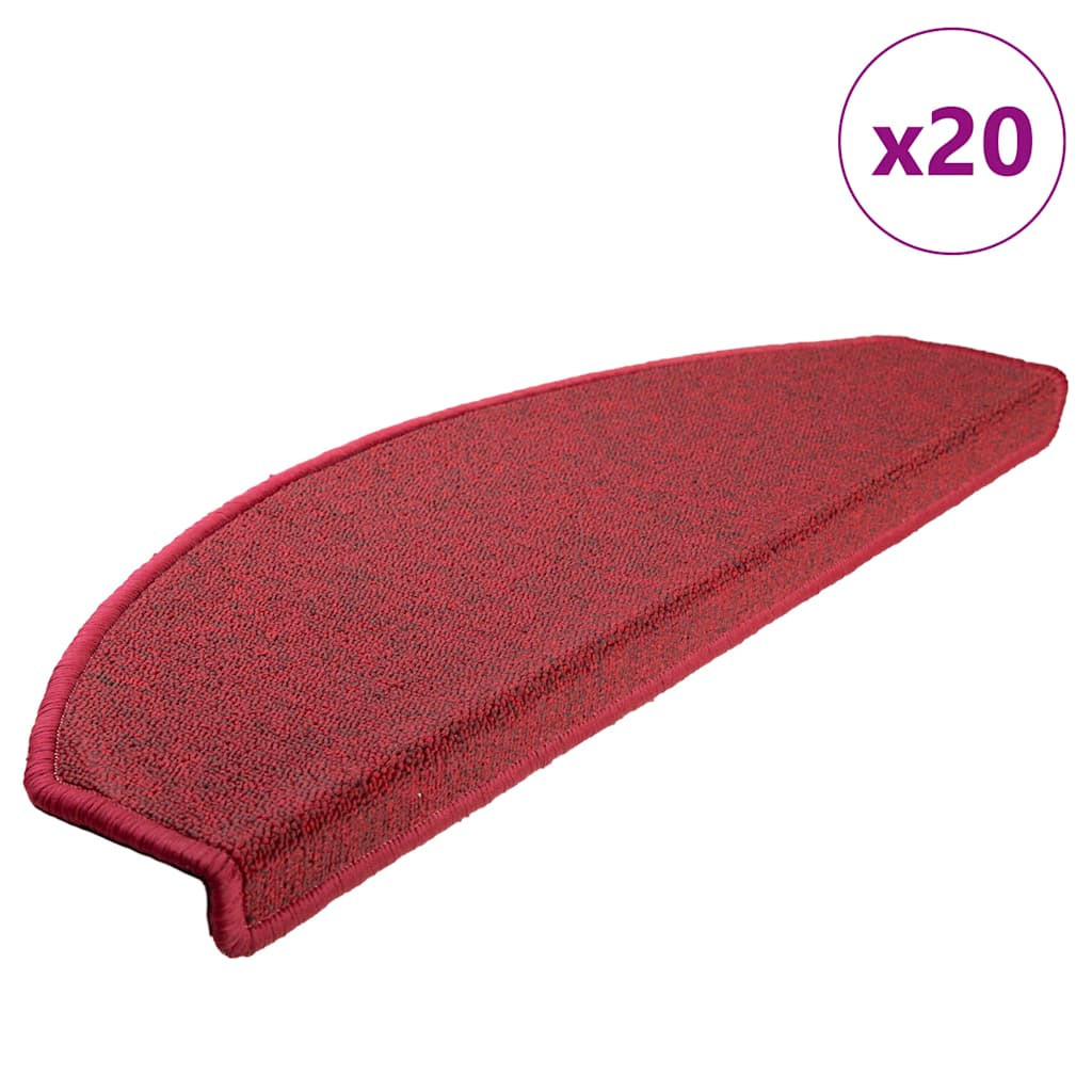 vidaXL Stufenmatten 20 Stk. 65x24x4 cm Rot Halbrund Groß