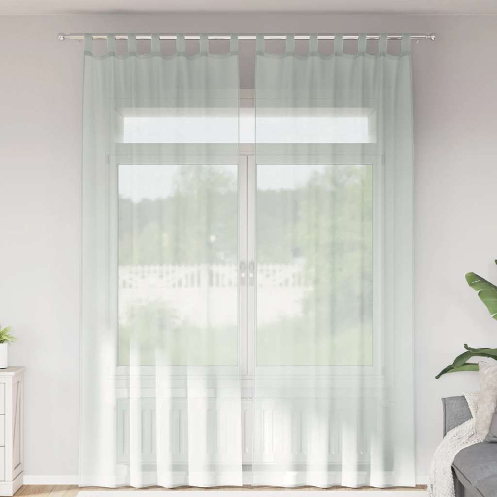 vidaXL Voile Vorhänge mit Schlaufen 2 Stk. Hellgrau 140x260 cm