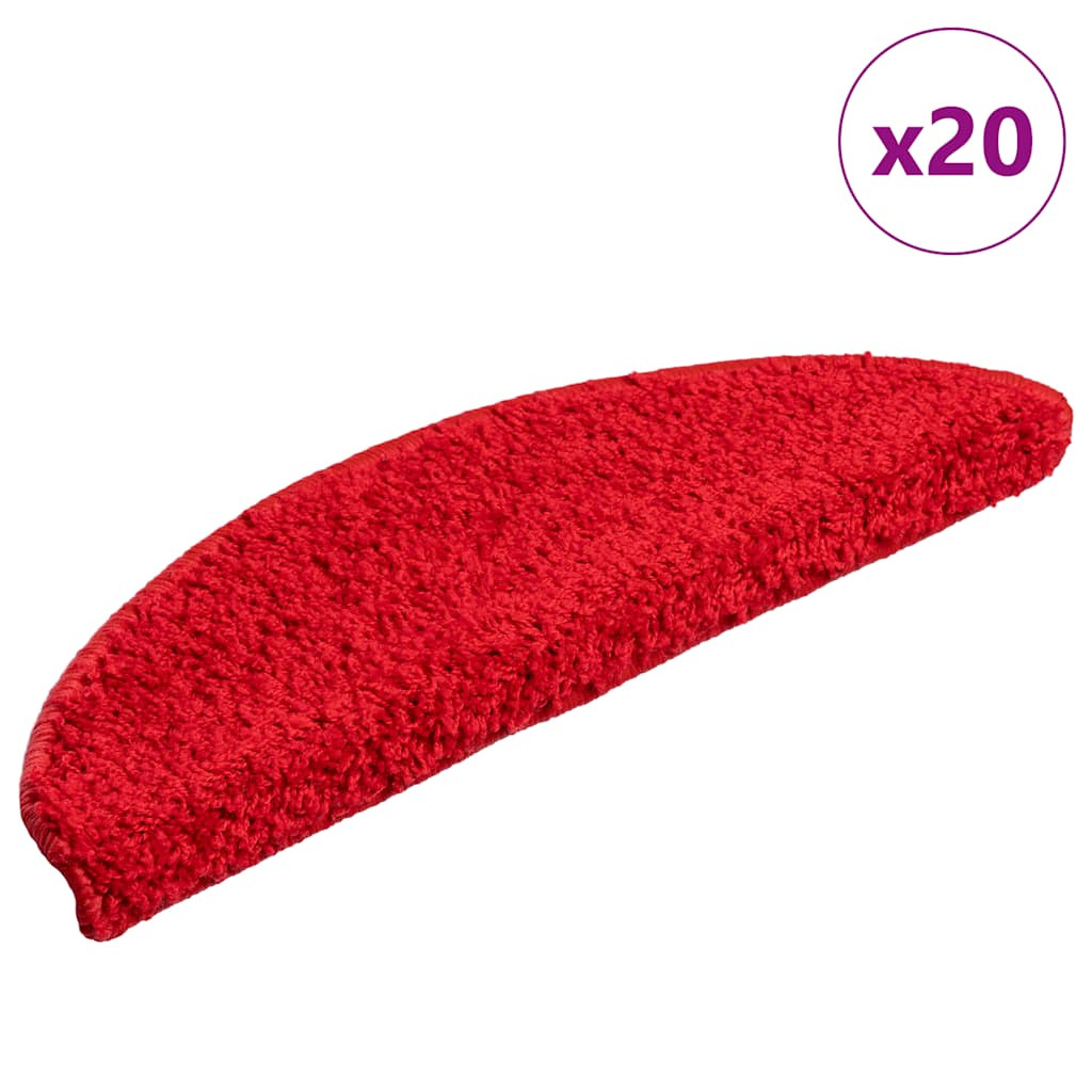 vidaXL Stufenmatten 20 Stk. 56x17x3 cm Rot Halbrund