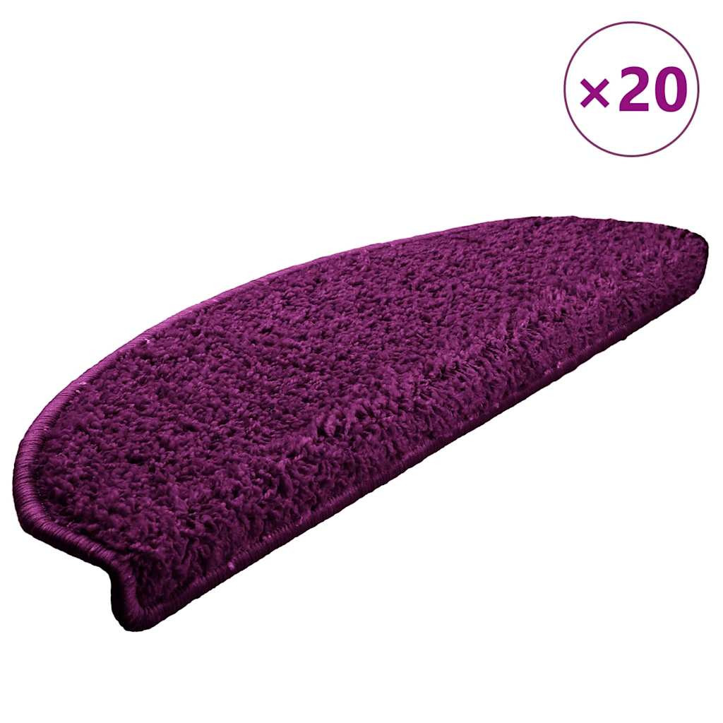 vidaXL Stufenmatten 20 Stk. 65x21x4 cm Violett Halbrund Groß