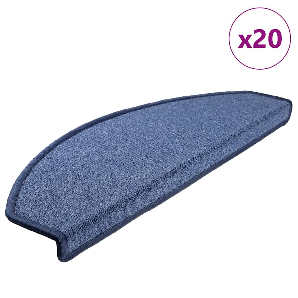 vidaXL Stufenmatten 20 Stk. 65x24x4 cm Blau Halbrund Groß