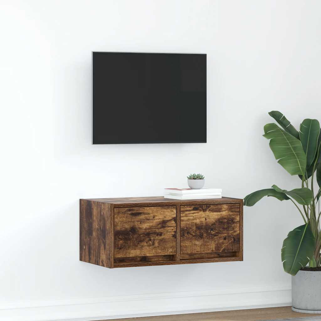 vidaXL TV-Schrank Räuchereiche 60x31x25,5 cm Holzwerkstoff